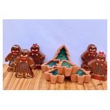 Gingerbread Man & Christmas Tree Candles. New &