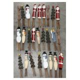 Vintage wooden hand painted ornaments