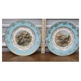 (2) Vintage W. German Pheasant Plates, Porcelain