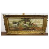 Horse needlepoint art- ornate frame *frame