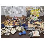 Box vintage toys - many parts and pieces