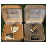 2 sterling silver Cortland college service pins