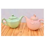 2 Art Deco Hall Teapots - one has nic to spout