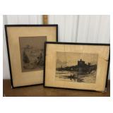 "Girl of the Fields", Norham Castle etchings