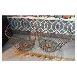2 Vintage Metal Egg Baskets