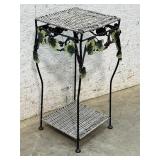 Iron & Wicker Plant Stand