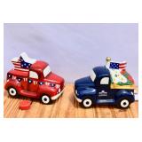 Patriotic LED Decorative Ceramic Trucks
