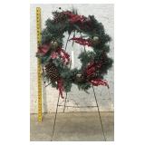 Christmas Wreath w/ bells on stand - 20ï¿½ - pick