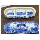 Blue and white Victoria Ware Ironstone divided