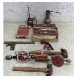 Chisel, Drill Bits, Oil Cans, Hammers, etc.