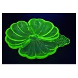 Uranium Glass - Clover-shaped Dish