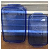 2 Gorgeous Pyrex cobalt blue baking dishes. 13 x 9