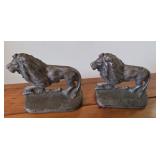 Pr cast iron lion bookends