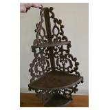 Ornate black walnut shelf - been stored in attic