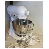 White KitchenAid mixer