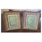 Pr stand up Victorian frames W/glass