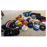 Collection of trucker hats and 3 bags