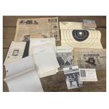Ithaca NY letterheads, old newspapers, playing