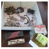 Misc - hardware, receipt stabber, harmonica,