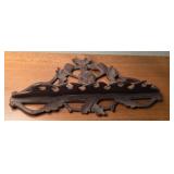 German Black Forest Carved Wood Pipe Rack - needs