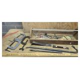 Tool tote, Crow bars, c clamps