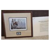 1987 David Maass ruffled grouse stamp print -