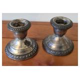 Pr Crown sterling silver candlesticks