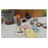 Fishing lot reels, minnow basket miscellaneous
