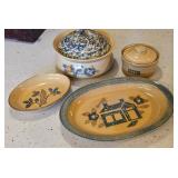 4pcs Pfaltzgraff America china - platter, bowl,