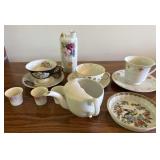 Pretty Tea Cups & sake set w/3  lithopane cups w/