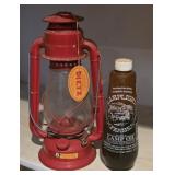 Red Dietz lantern and oil