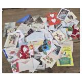 Box vintage greeting cards, postcards, etc