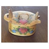 Scandinavian bentwood folk art tine box - small