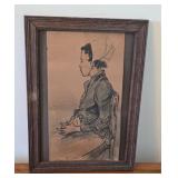 Henri Boutet print in oak frame - no glass
