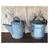 2 Galvanized Watering Cans