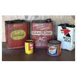 Gasoline Advertising Cans - shipping not