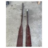 Vintage Boat Oars w/ Old Red Paint