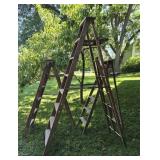 3 decorative wood step ladders