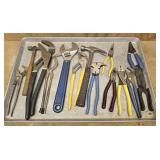 Wire cutters, Hammer, pliers, etc