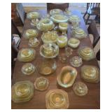 Massive set of Madrid depression glass - yellow /