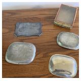 Casket Plates. One w/ original box. 1856, 1847,