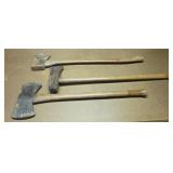 Double bit axe, single bit axe and splitting maul