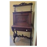 Early 1 drawer walnut drop front desk