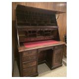 Unusual 1800s double pedestal Flip down desk