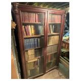 2 Door Oak Bookcase in basement 44/15/65