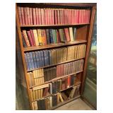 Books in bookcase in basement