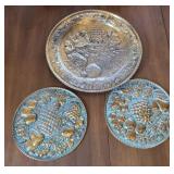 3 brass trays