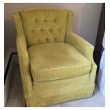 Clean mid-century club chair - chartreuse