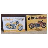 2 tin Indian motorcycle signs