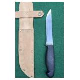 Cattaraugus knife with leather sheath